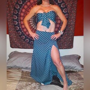 Polka dot two piece sun dress size S